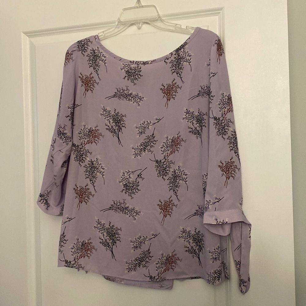 LOFT Lavender Floral Blouse